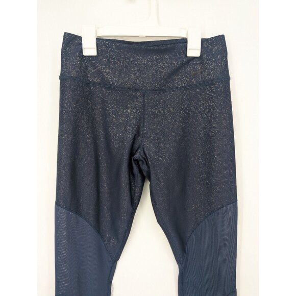 Nike Dri Fit Leggings Women Size M Mesh Panel Sparkle Athleisure Athletic Sporty - Picture 4 of 9